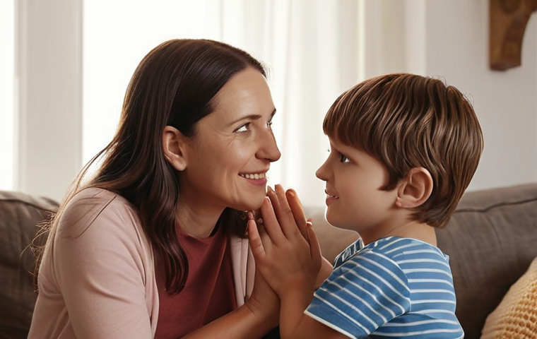 **
A family (parents and children) interacting with love and understanding. Show active listening and empathy within the family setting. Focus on strengthened bonds through mindful communication, inspired by MindfulTech principles.
