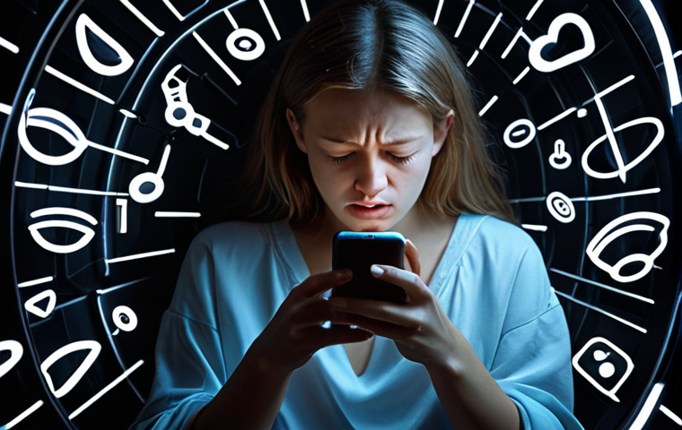 **Prompt 1: Digital Overwhelm**
    "A person with a fatigued and overwhelmed expression, face illuminated by the bright glow of a smartphone. The screen displays an endless, chaotic cascade of social media feeds, notifications, and short video clips, visually representing 'endless scroll' and 'notification overload.' The background is blurry and dark, emphasizing isolation and mental exhaustion. The overall mood is anxious, depicting the negative impacts of traditional tech use like sleep deprivation and digital addiction. Cinematic, hyperrealistic."