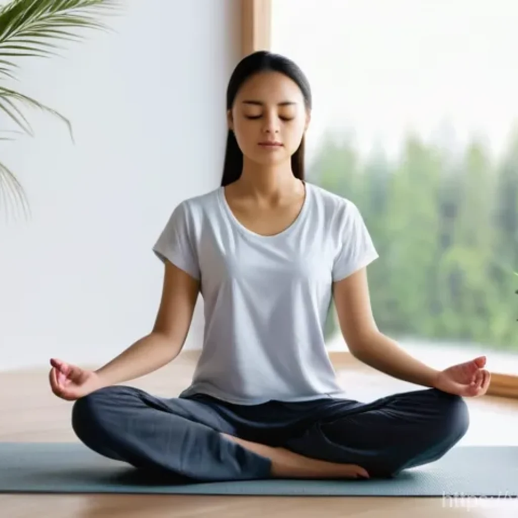 마인드풀테크와 창의성 증진 - **Prompt 1: Peaceful Digital Meditation**
A serene and calm young woman of Asian descent, wearin...